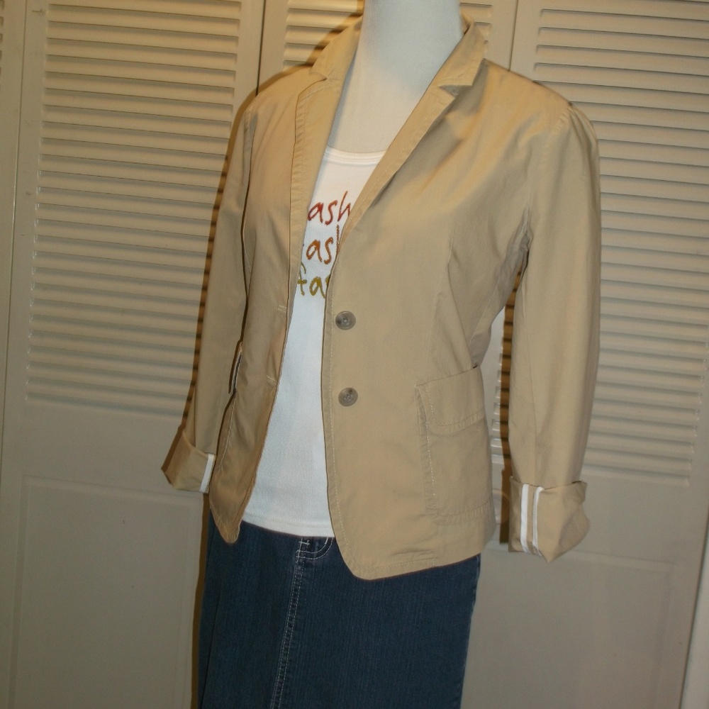 J Crew Beige chino School Boy Blazer